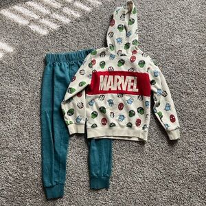 Marvel hoodie and jogger set size 6